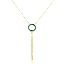 Collier L'incessante Or Jaune Malachite