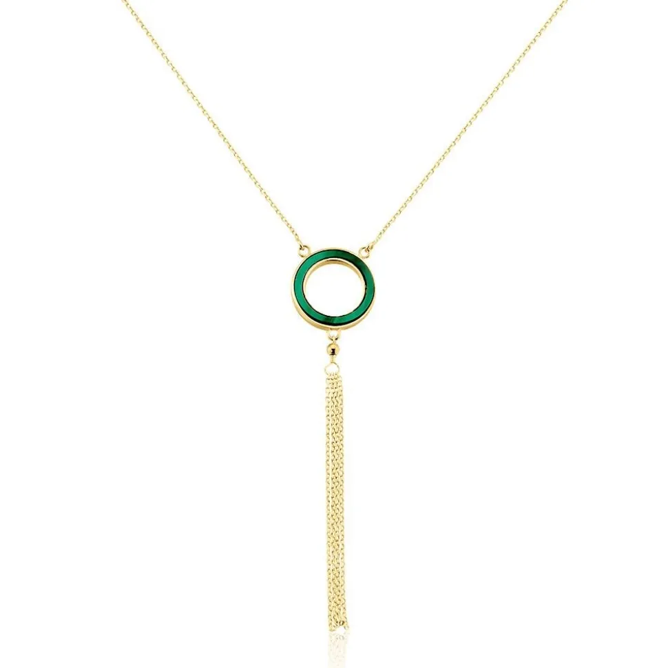 Collier L'incessante Or Jaune Malachite