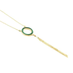 Collier L'incessante Or Jaune Malachite