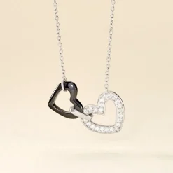 Collier Lineth Argent Blanc Céramique Oxyde De Zirconium