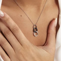 Collier Link Argent Blanc Céramique Et Oxyde De Zirconium|Marc Orian New