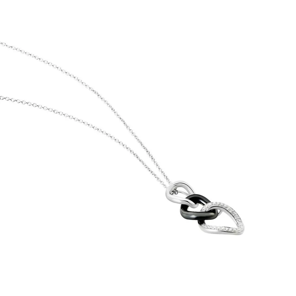 Collier Link Argent Blanc Céramique Et Oxyde De Zirconium|Marc Orian New