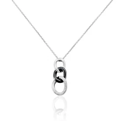 Collier Link Argent Blanc Céramique Et Oxyde De Zirconium|Marc Orian New