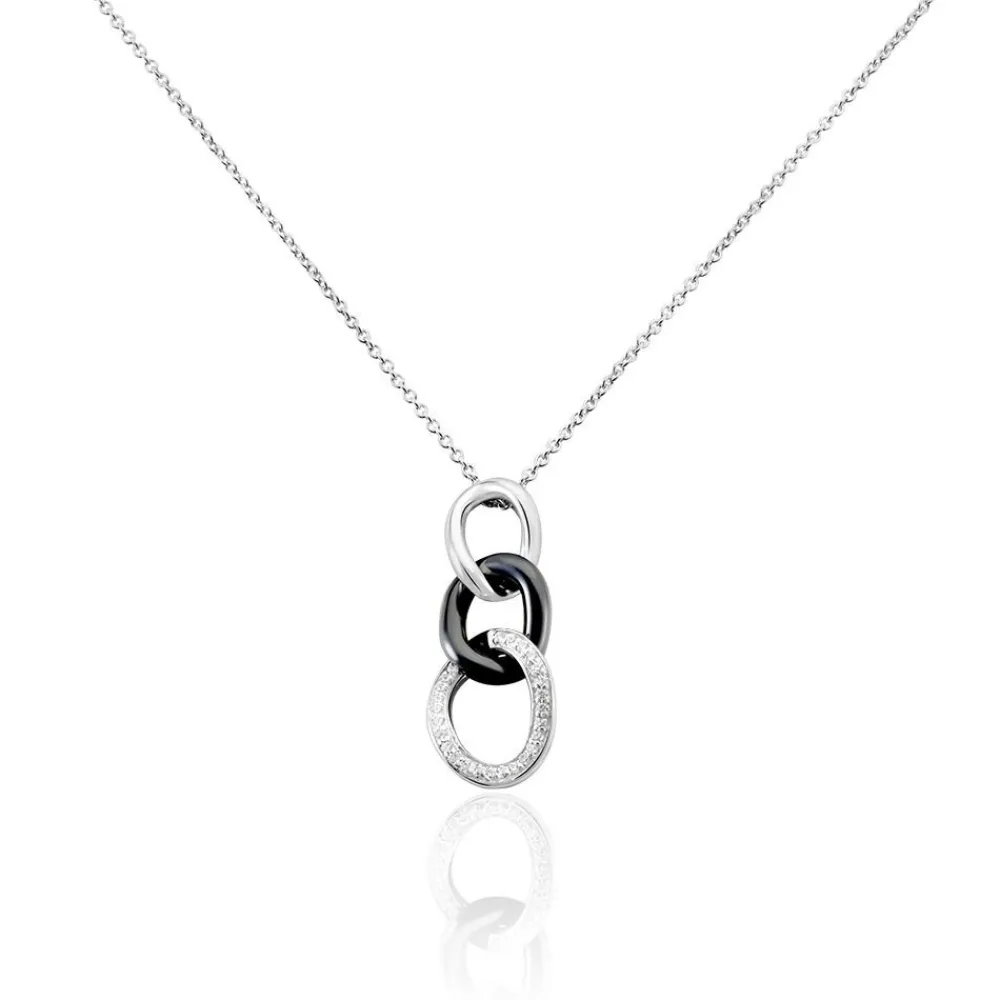 Collier Link Argent Blanc Céramique Et Oxyde De Zirconium|Marc Orian New