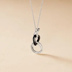 Collier Link Argent Blanc Céramique Et Oxyde De Zirconium|Marc Orian New