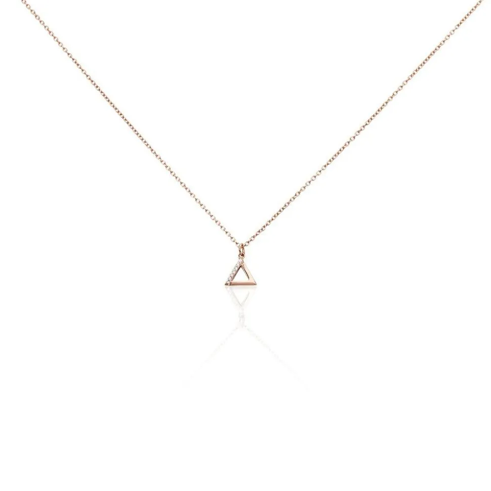 Collier Lorena Argent Rose Oxyde De Zirconium