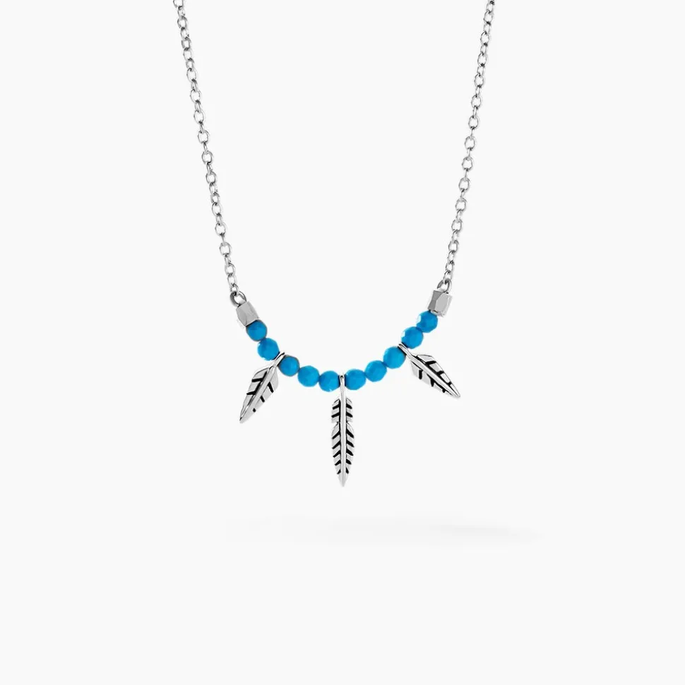 Collier Lottie Argent Blanc Turquoise
