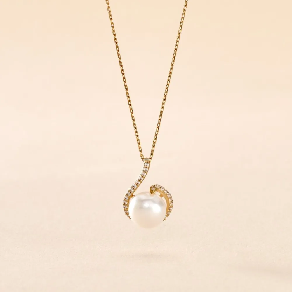Collier Lucinda Or Jaune Perle De Culture Et Oxyde De Zirconium|Marc Orian Best
