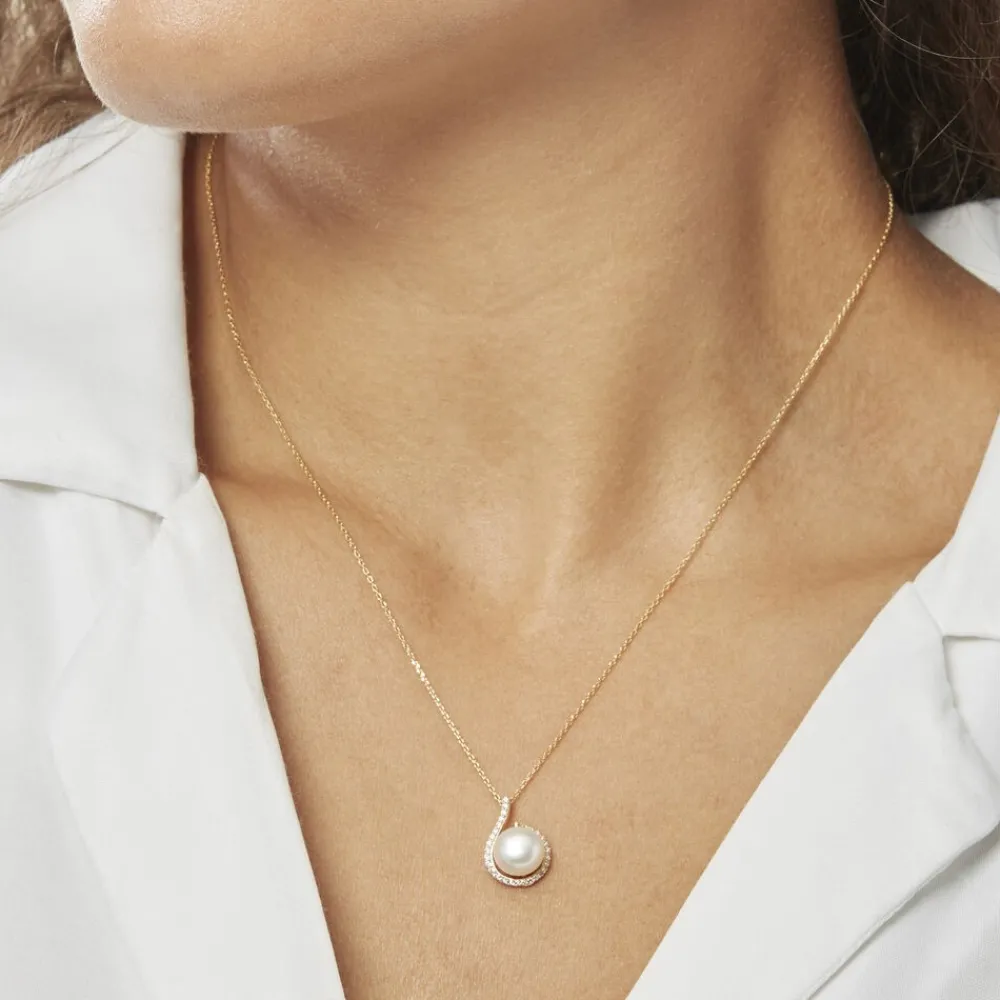 Collier Lucinda Or Jaune Perle De Culture Et Oxyde De Zirconium|Marc Orian Best