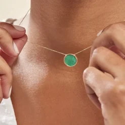 Collier Lucky Gems Or Jaune Malachite