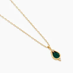 Collier Luminea Or Jaune Malachite Oxyde De Zirconium|Marc Orian Clearance