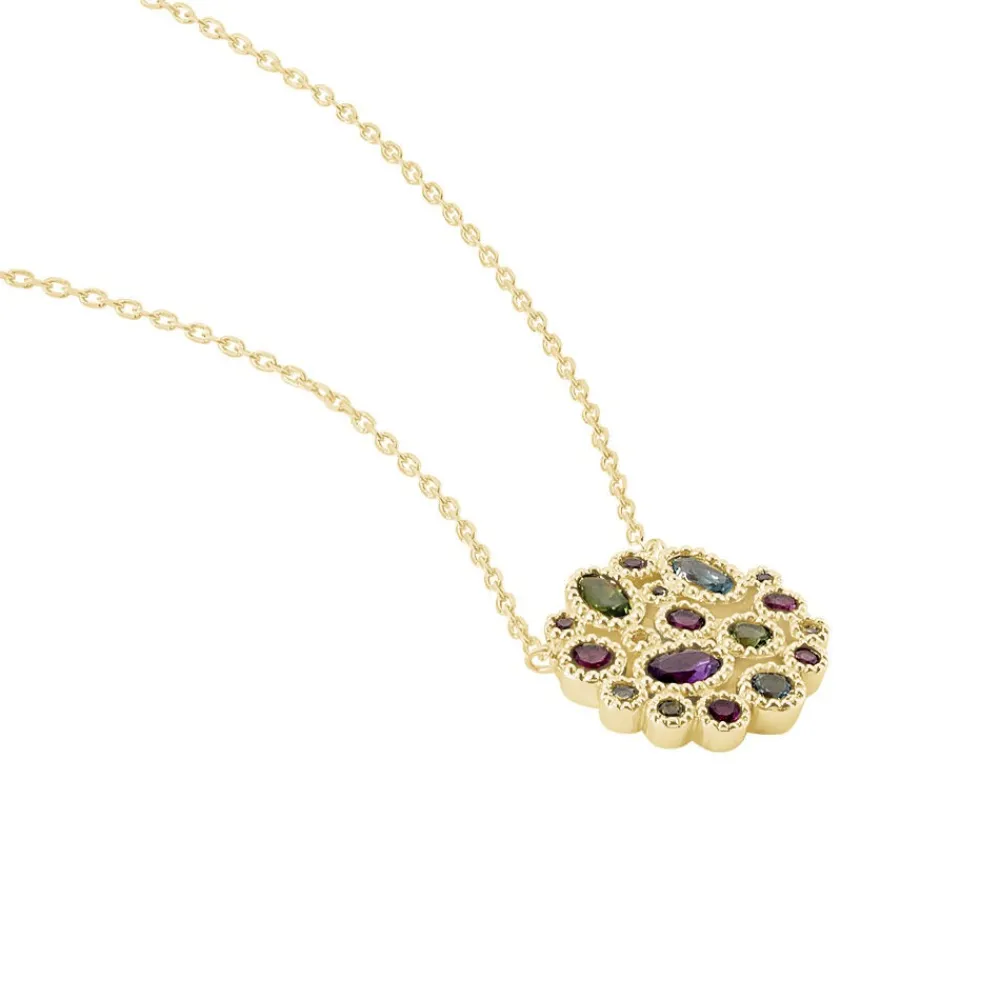 Collier Lutine Plaqué Or Jaune Oxyde Et Pierre De Synthese|Marc Orian Hot