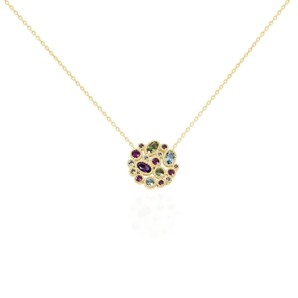 Collier Lutine Plaqué Or Jaune Oxyde Et Pierre De Synthese|Marc Orian Hot