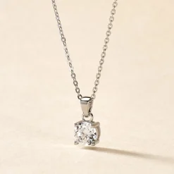 Collier Lynna Argent Blanc Oxyde De Zirconium