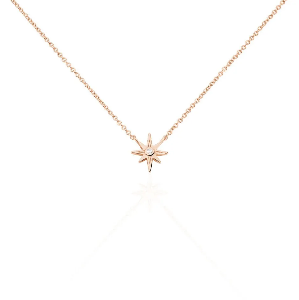 Collier Maelya Argent Rose Oxyde De Zirconium