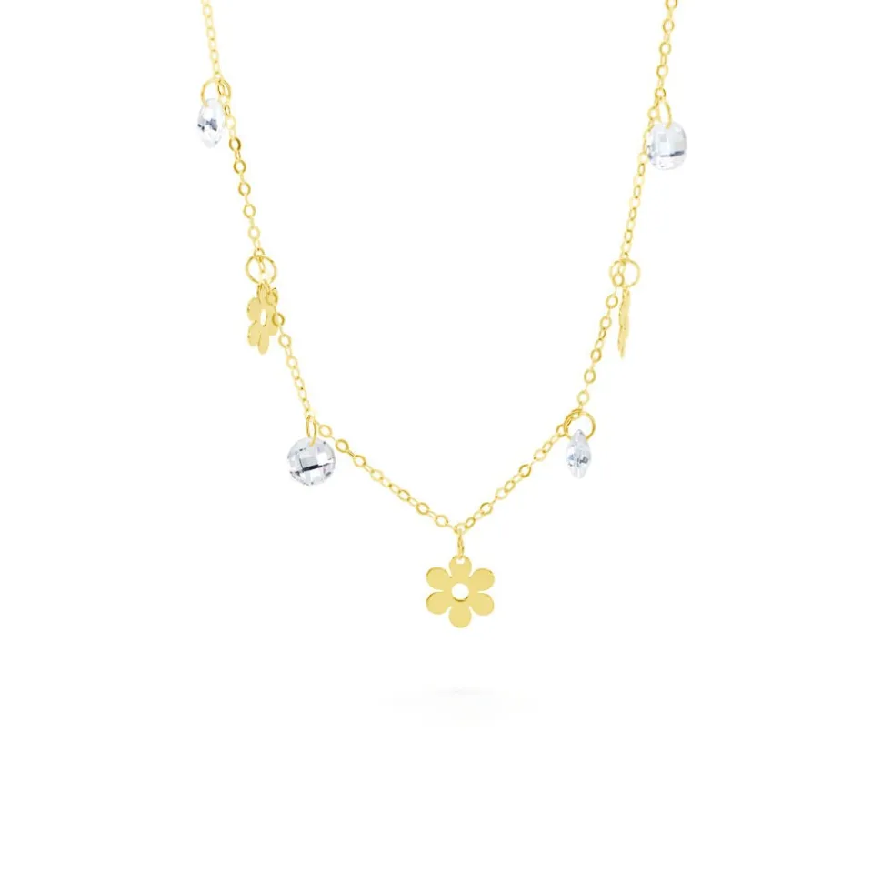 Collier Marganita Or Jaune Oxyde De Zirconium