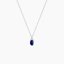 Collier Marie Or Blanc Saphir Diamant