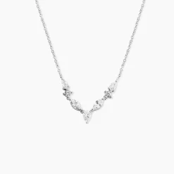 Collier Mascaret Argent Blanc Oxyde De Zirconium