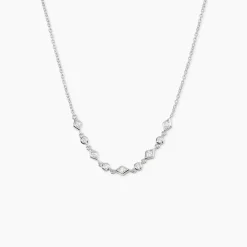 Collier Mascaret Argent Blanc Oxyde De Zirconium