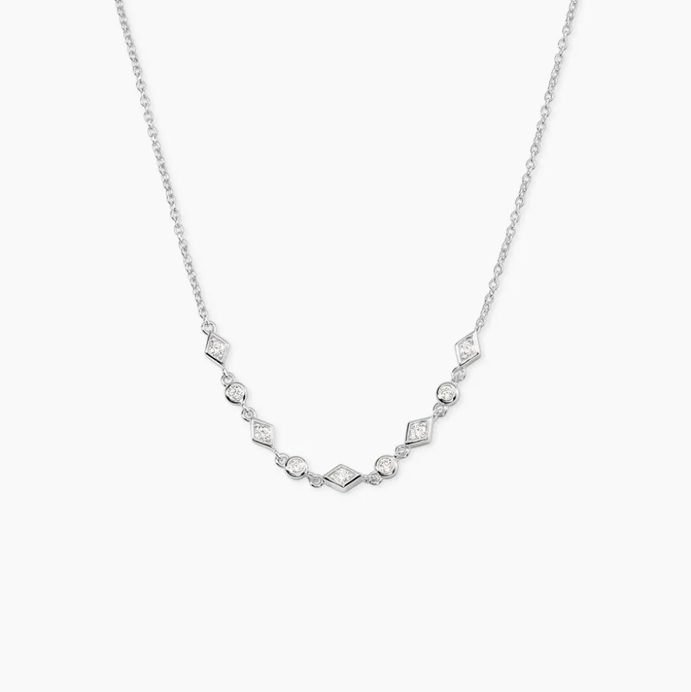Collier Mascaret Argent Blanc Oxyde De Zirconium