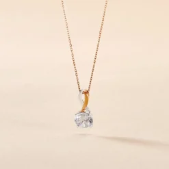 Collier Micheline Or Bicolore Oxyde De Zirconium