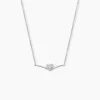 Collier Miline Argent Blanc Oxyde De Zirconium