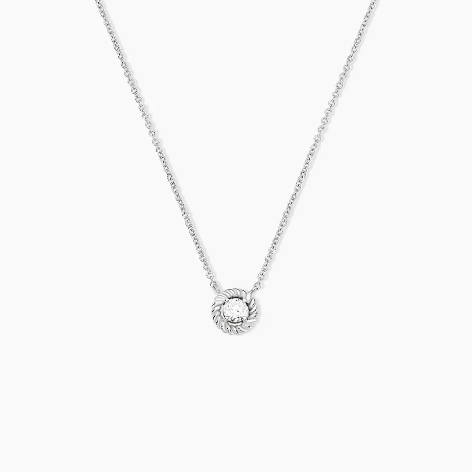 Collier Mori Argent Oxyde De Zirconium