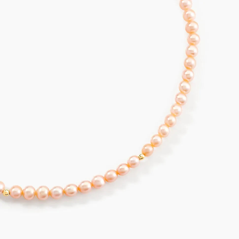 Collier Multicolore Or Jaune Perle De Culture