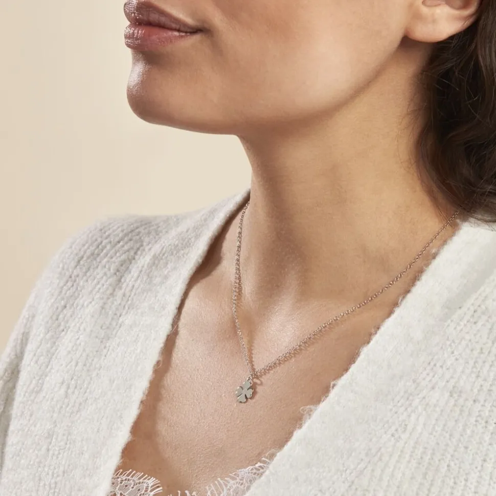 Collier Naomie Argent Blanc