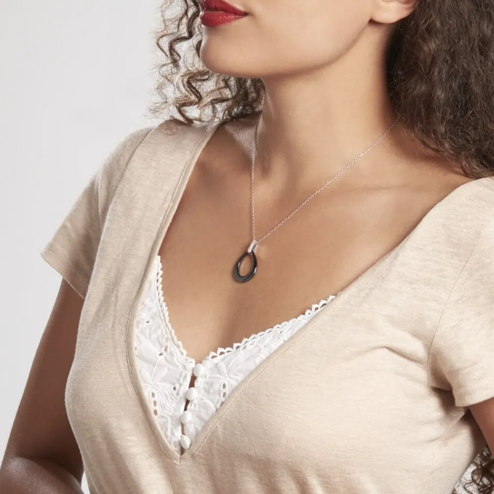 Collier Nelly Argent Blanc Céramique Et Oxyde De Zirconium|Marc Orian Discount