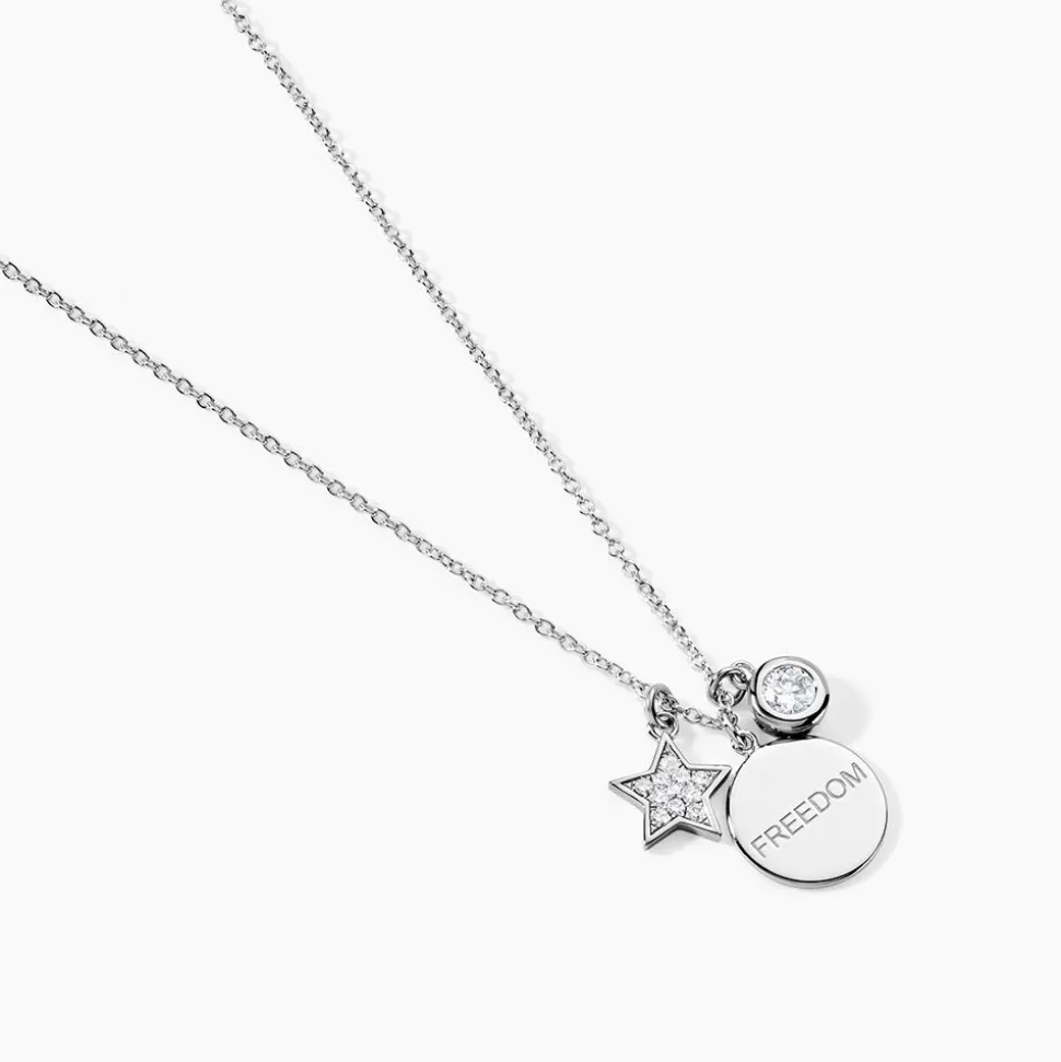 Collier Nessa Argent Blanc Oxyde De Zirconium
