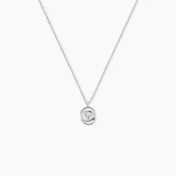 Collier Nid D'amour Or Blanc Diamant