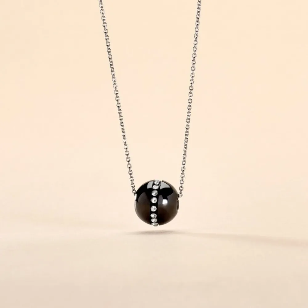 Collier Nina Cera Argent Blanc Strass Et Céramique|Marc Orian Outlet