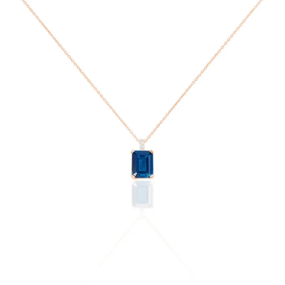 Collier Noee Or Rose Topaze Et Oxyde De Zirconium
