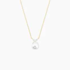 Collier Norah Or Jaune Perle De Culture Et Oxyde De Zirconium