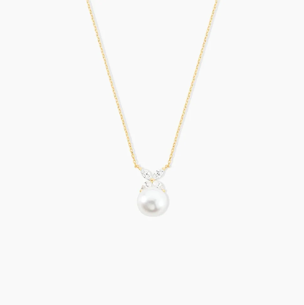 Collier Norah Or Jaune Perle De Culture Et Oxyde De Zirconium