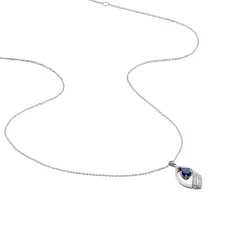 Collier Odila Or Blanc Saphir Diamant