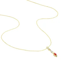 Collier Ondulations Or Bicolore Rubis Et Diamant