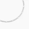 Collier Or Blanc Maille Alternée 1/3