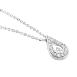 Collier Or Blanc Purete Goutte Diamant