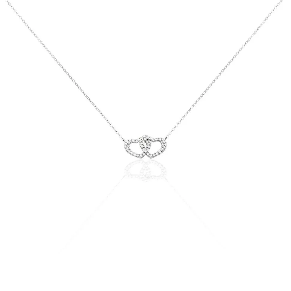 Collier Or Blanc Raoula Oxydes De Zirconium