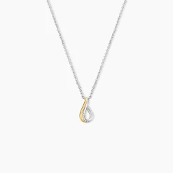 Collier Or Jaune Argent Blanc Oxyde De Zirconium