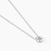 Collier Or Jaune Argent Blanc Oxyde De Zirconium