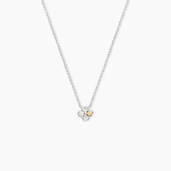 Collier Or Jaune Argent Blanc Oxyde De Zirconium