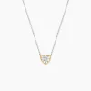 Collier Or Jaune Argent Blanc Oxyde De Zirconium