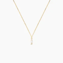 Collier Or Jaune Audrea Perle De Culture Oxydes De Zirconium