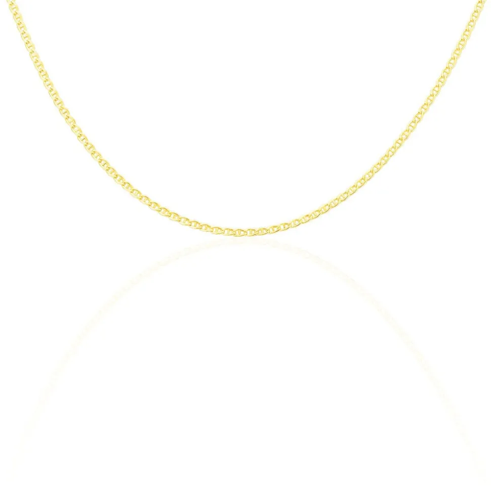 Collier Or Jaune Capucin Maille Marine