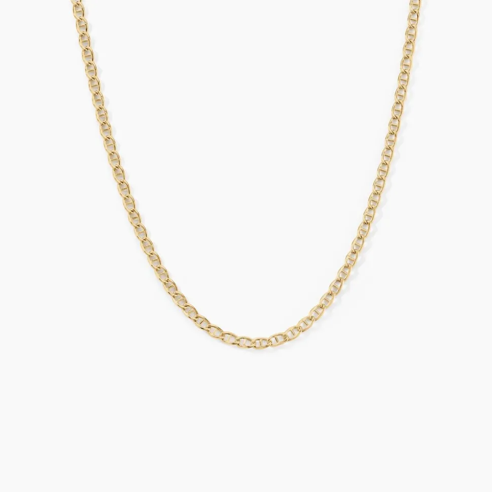 Collier Or Jaune Capucin Maille Marine