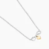 Collier Or Jaune et Argent Blanc Oxyde De Zirconium