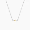 Collier Or Jaune et Argent Blanc Oxyde De Zirconium